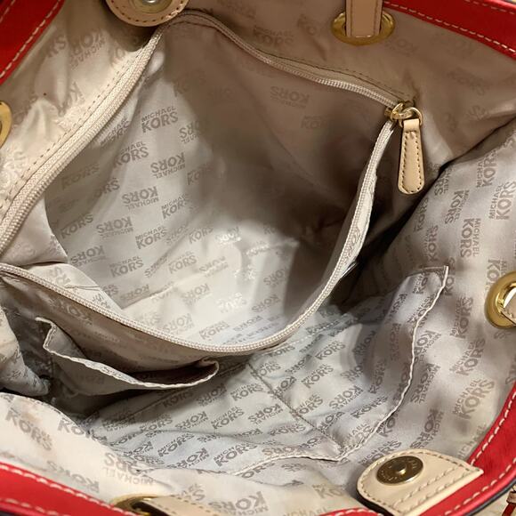 MICHAEL KORS Red Saffiano Leather Medium Size JET SET Tote - Picture 10 of 15